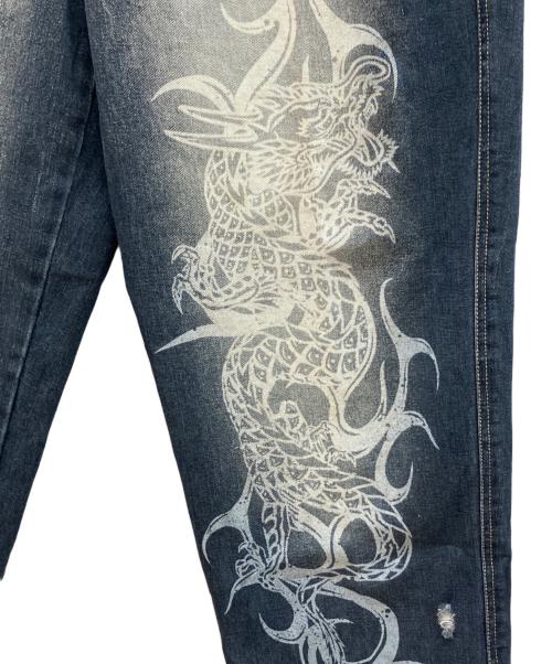 DOG TOWN（ドッグ タウン）DOG TOWN (ドッグ タウン) ダメージ加工デニムパンツ　黒龍 インディゴ サイズ:Lの古着・服飾アイテム