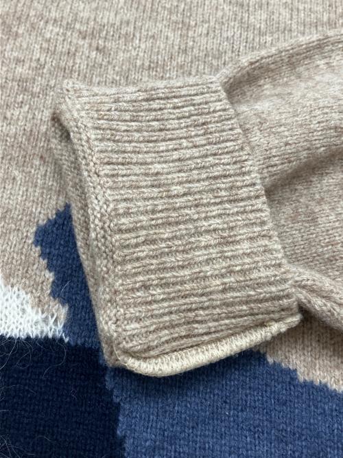 PUBLIC TOKYO（パブリックトウキョウ）PUBLIC TOKYO (パブリックトウキョウ) 厚手ニット　ランドスケープインターシャニット ブラウン サイズ:02の古着・服飾アイテム