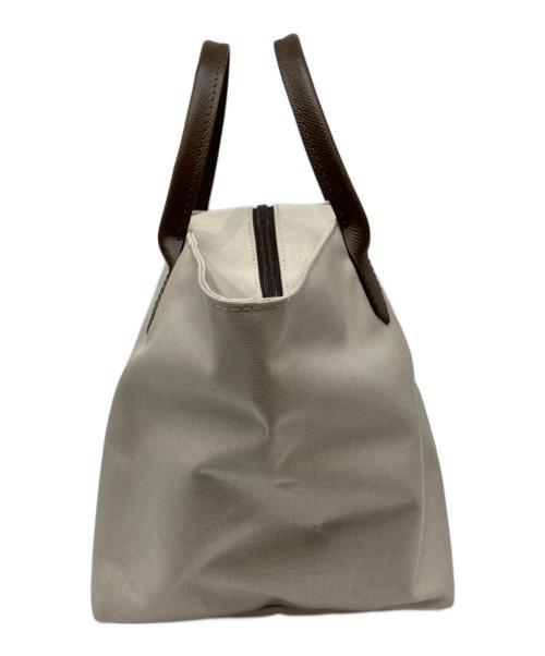 Herve Chapelier（エルベシャプリエ）Herve Chapelier (エルベシャプリエ) ハンドバッグ ライトグレー×ブラウンの古着・服飾アイテム