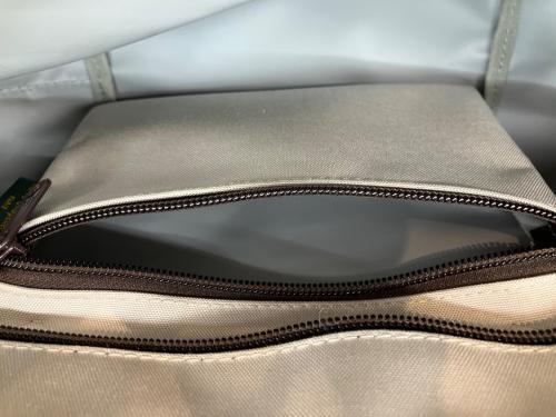 Herve Chapelier（エルベシャプリエ）Herve Chapelier (エルベシャプリエ) ハンドバッグ ライトグレー×ブラウンの古着・服飾アイテム