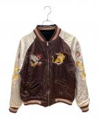 HOUSTONヒューストン）の古着「ベロアスカジャン　JAPAN」｜ブラウン×ブラック