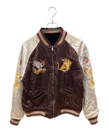 HOUSTON（ヒューストン）の古着「ベロアスカジャン　JAPAN」｜ブラウン×ブラック