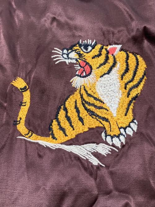 HOUSTON（ヒューストン）HOUSTON (ヒューストン) ベロアスカジャン　JAPAN ブラウン×ブラック サイズ:Ｍの古着・服飾アイテム