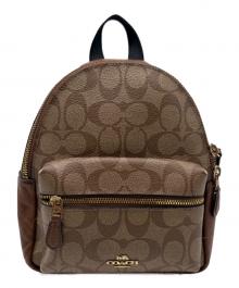 COACH（コーチ）の古着「シグネチャー　リュック」｜ベージュ×ブラウン