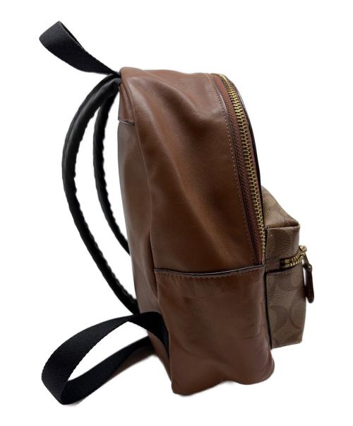 COACH（コーチ）COACH (コーチ) シグネチャー　リュック ベージュ×ブラウンの古着・服飾アイテム
