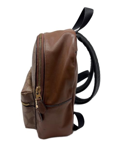 COACH（コーチ）COACH (コーチ) シグネチャー　リュック ベージュ×ブラウンの古着・服飾アイテム