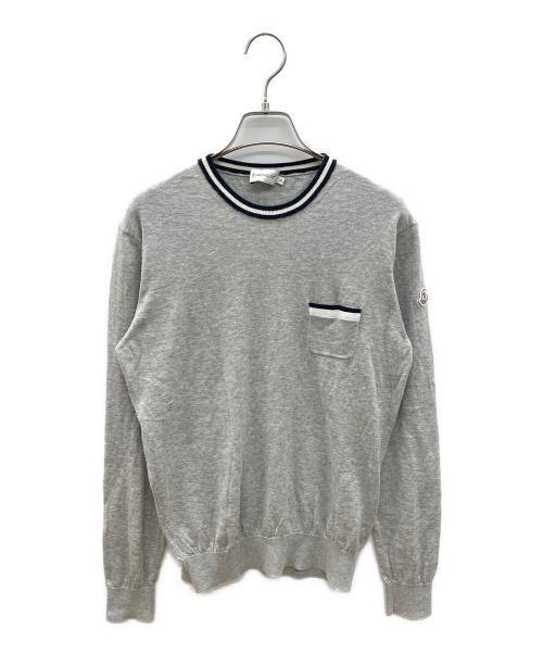 MONCLER（モンクレール）MONCLER (モンクレール) 薄手ニット ライトグレー サイズ:Sの古着・服飾アイテム