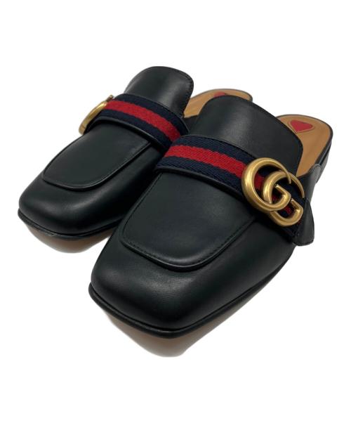 GUCCI（グッチ）GUCCI (グッチ) シェリーライン　	ダブルG ミュールサンダル ブラック サイズ:36の古着・服飾アイテム