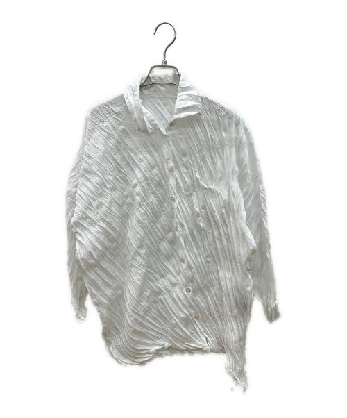 me ISSEY MIYAKE（ミーイッセイ ミヤケ）me ISSEY MIYAKE (ミーイッセイ ミヤケ) プリーツブラウス ホワイト サイズ:不明の古着・服飾アイテム