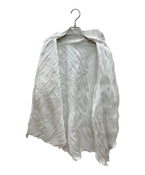 me ISSEY MIYAKE（ミーイッセイ ミヤケ）me ISSEY MIYAKE (ミーイッセイ ミヤケ) プリーツブラウス ホワイト サイズ:不明の古着・服飾アイテム
