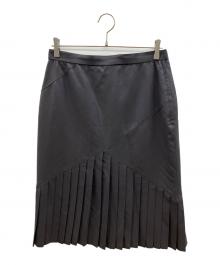 Christian Dior PRET-A-PORTER（クリスチャンディオールプレタポルテ）の古着「90s切替プリーツスカート　古着」｜グレー