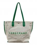 LONGCHAMPロンシャン）の古着「トートバッグ」｜アイボリー×グリーン