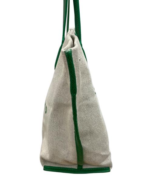 LONGCHAMP（ロンシャン）LONGCHAMP (ロンシャン) トートバッグ アイボリー×グリーンの古着・服飾アイテム