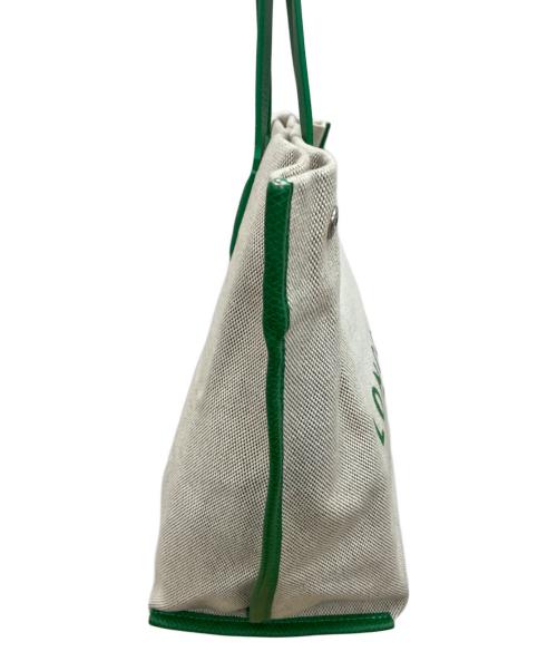 LONGCHAMP（ロンシャン）LONGCHAMP (ロンシャン) トートバッグ アイボリー×グリーンの古着・服飾アイテム