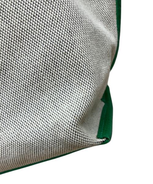 LONGCHAMP（ロンシャン）LONGCHAMP (ロンシャン) トートバッグ アイボリー×グリーンの古着・服飾アイテム