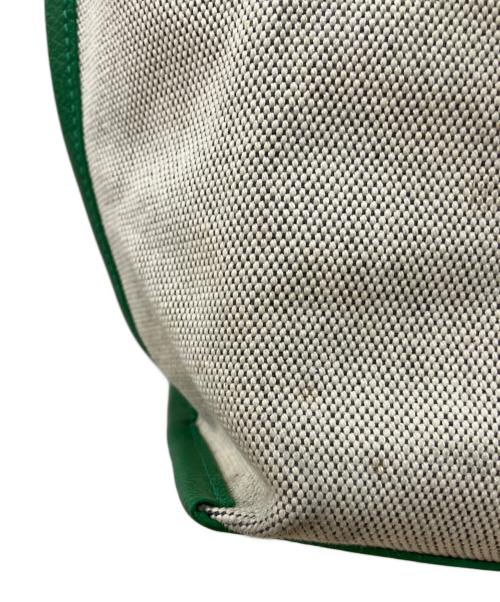 LONGCHAMP（ロンシャン）LONGCHAMP (ロンシャン) トートバッグ アイボリー×グリーンの古着・服飾アイテム