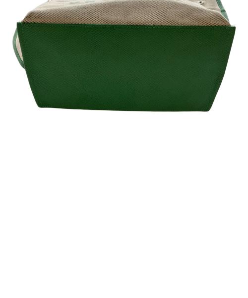 LONGCHAMP（ロンシャン）LONGCHAMP (ロンシャン) トートバッグ アイボリー×グリーンの古着・服飾アイテム
