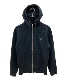 FRED PERRY（フレッドペリー）の古着「Hooded Zip Through Sweatshirt　デザイナーズインポート　」｜ブラック