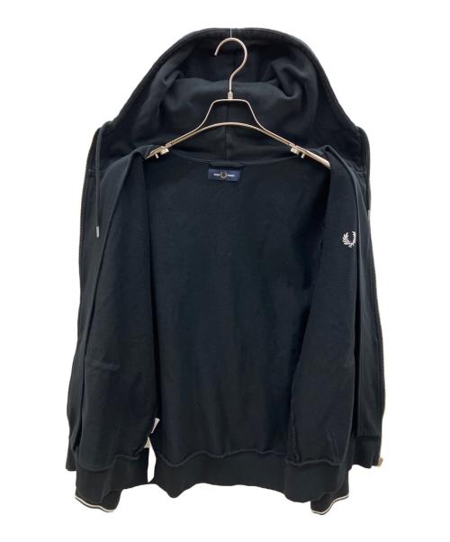 FRED PERRY（フレッドペリー）FRED PERRY (フレッドペリー) Hooded Zip Through Sweatshirt　デザイナーズインポート　 ブラック サイズ:Lの古着・服飾アイテム