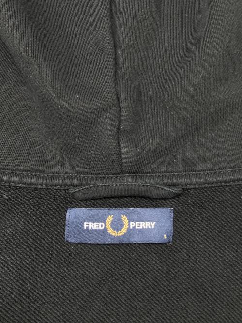 FRED PERRY（フレッドペリー）FRED PERRY (フレッドペリー) Hooded Zip Through Sweatshirt　デザイナーズインポート　 ブラック サイズ:Lの古着・服飾アイテム