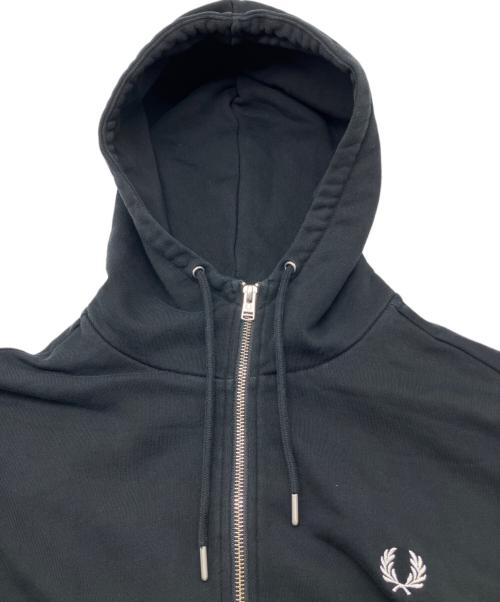 FRED PERRY（フレッドペリー）FRED PERRY (フレッドペリー) Hooded Zip Through Sweatshirt　デザイナーズインポート　 ブラック サイズ:Lの古着・服飾アイテム