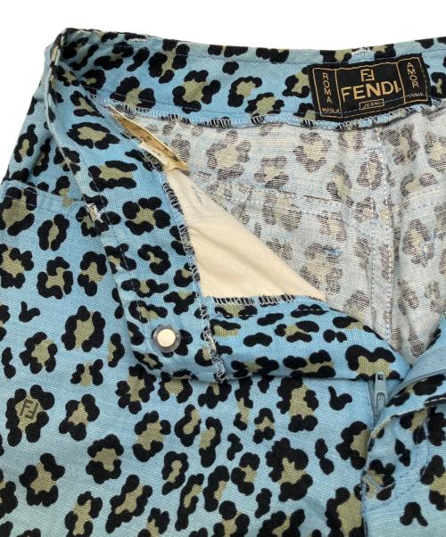 FENDI（フェンディ）FENDI (フェンディ) 総柄パンツ スカイブルー×イエロー サイズ:26Inchの古着・服飾アイテム