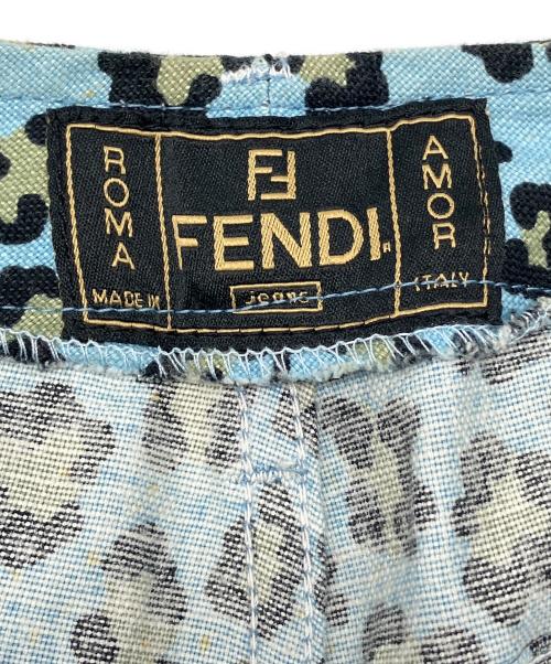 FENDI（フェンディ）FENDI (フェンディ) 総柄パンツ スカイブルー×イエロー サイズ:26Inchの古着・服飾アイテム