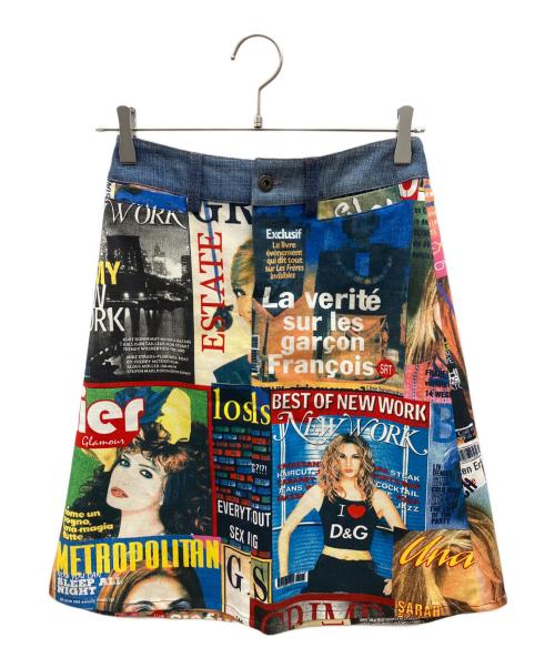 DOLCE & GABBANA（ドルチェ＆ガッバーナ）DOLCE & GABBANA (ドルチェ＆ガッバーナ) 総柄ミディスカート インディゴ×マルチカラー サイズ:24の古着・服飾アイテム