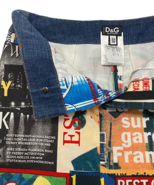 DOLCE & GABBANA（ドルチェ＆ガッバーナ）DOLCE & GABBANA (ドルチェ＆ガッバーナ) 総柄ミディスカート インディゴ×マルチカラー サイズ:24の古着・服飾アイテム