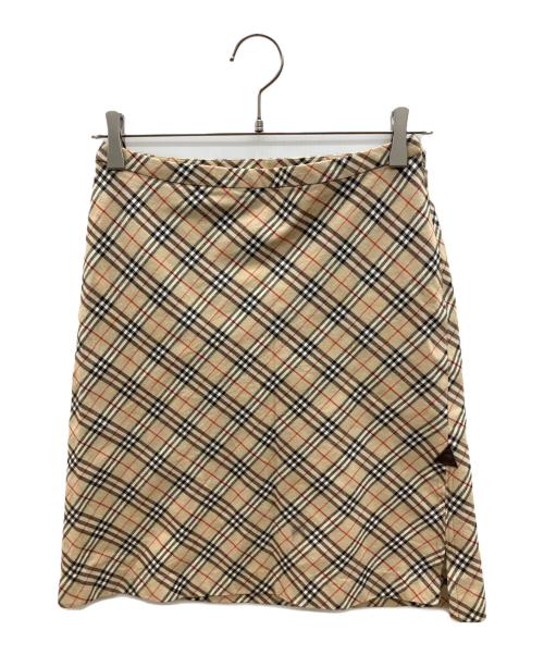 BURBERRY BLUE LABEL（バーバリー ブルー レーベル）BURBERRY BLUE LABEL (バーバリー ブルー レーベル) ノバチェックスカート　デザイナーズインポート ベージュ サイズ:38の古着・服飾アイテム