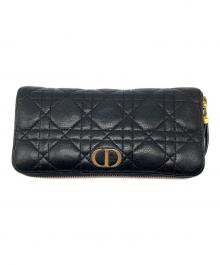 Christian Dior（クリスチャン ディオール）の古着「ラウンドファスナー財布 カナージュ」｜ブラック