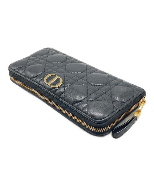 Christian Dior（クリスチャン ディオール）Christian Dior (クリスチャン ディオール) ラウンドファスナー財布 カナージュ ブラックの古着・服飾アイテム