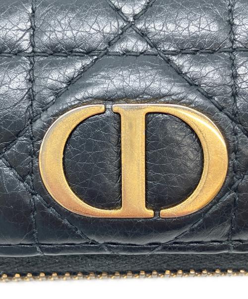 Christian Dior（クリスチャン ディオール）Christian Dior (クリスチャン ディオール) ラウンドファスナー財布 カナージュ ブラックの古着・服飾アイテム