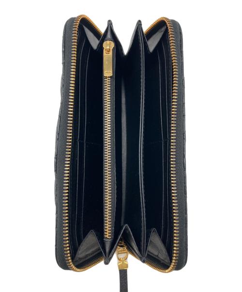 Christian Dior（クリスチャン ディオール）Christian Dior (クリスチャン ディオール) ラウンドファスナー財布 カナージュ ブラックの古着・服飾アイテム