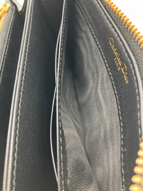 Christian Dior（クリスチャン ディオール）Christian Dior (クリスチャン ディオール) ラウンドファスナー財布 カナージュ ブラックの古着・服飾アイテム