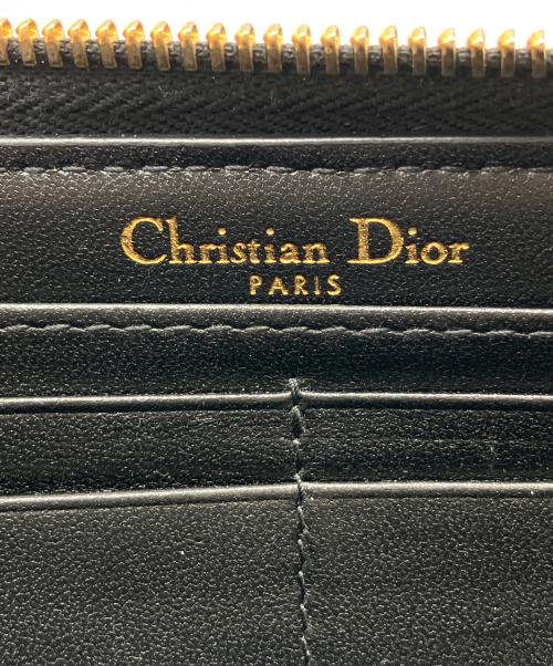Christian Dior（クリスチャン ディオール）Christian Dior (クリスチャン ディオール) ラウンドファスナー財布 カナージュ ブラックの古着・服飾アイテム