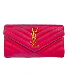 Yves Saint Laurent（イヴサンローラン）の古着「長財布」｜ショッキングピンク