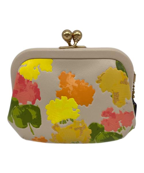 COACH（コーチ）COACH (コーチ) キスロック コイン パース・フローラル プリントがま口財布 ベージュの古着・服飾アイテム