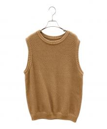 crepuscule（クレプスキュール）の古着「厚手ニット moss stitch vest」｜ブラウン