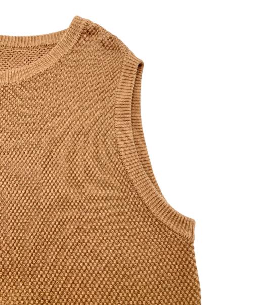 crepuscule（クレプスキュール）crepuscule (クレプスキュール) 厚手ニット moss stitch vest ブラウン サイズ:1の古着・服飾アイテム