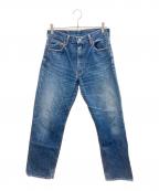 LEVI'Sリーバイス）の古着「90s 復刻502XXセルビッチデニムパンツセミオートマチックTALON 赤耳 釦裏T09 BIG E 古着」｜ブルー
