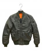 ALPHAアルファ）の古着「リバーシブルMA-1ジャケット　ヴインテージアメカジ」｜グリーン