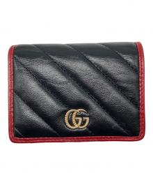 GUCCI（グッチ）の古着「2つ折り財布 GGマーモント GG」｜ブラック×レッド