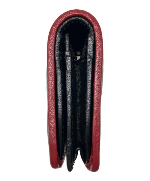 GUCCI（グッチ）GUCCI (グッチ) 2つ折り財布 GGマーモント GG ブラック×レッドの古着・服飾アイテム