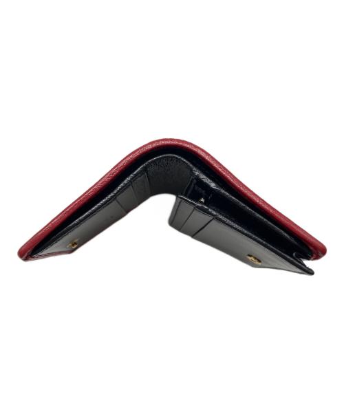 GUCCI（グッチ）GUCCI (グッチ) 2つ折り財布 GGマーモント GG ブラック×レッドの古着・服飾アイテム