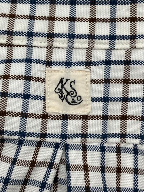 KAPTAIN SUNSHINE（キャプテンサンシャイン）KAPTAIN SUNSHINE (キャプテンサンシャイン) BEAMS PLUS (ビームスプラス) シャツ ホワイト×ブラウン×ネイビー サイズ:42/XLの古着・服飾アイテム