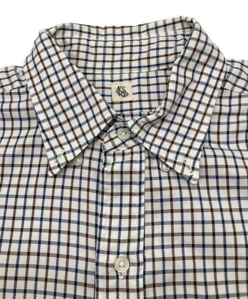 KAPTAIN SUNSHINE（キャプテンサンシャイン）KAPTAIN SUNSHINE (キャプテンサンシャイン) BEAMS PLUS (ビームスプラス) シャツ ホワイト×ブラウン×ネイビー サイズ:42/XLの古着・服飾アイテム