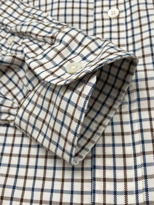 KAPTAIN SUNSHINE（キャプテンサンシャイン）KAPTAIN SUNSHINE (キャプテンサンシャイン) BEAMS PLUS (ビームスプラス) シャツ ホワイト×ブラウン×ネイビー サイズ:42/XLの古着・服飾アイテム