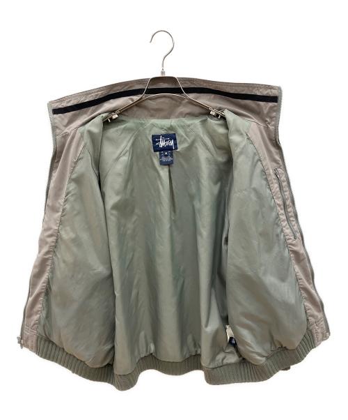 stussy（ステューシー）stussy (ステューシー) 90sジップアップジャケット OLD STUSSY 紺タグ 古着 ベージュ サイズ:Ｍの古着・服飾アイテム
