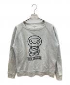 A BATHING APEアベイシングエイプ）の古着「90sラグランスウェット　APE SHALL NEVER KILL APE　初期タグ　古着」｜グレー